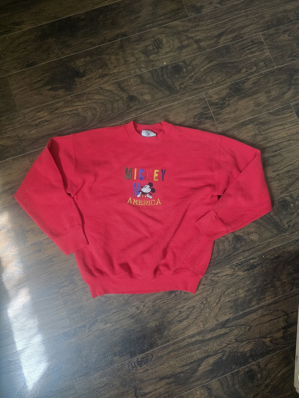 Disney | Vintage Mickey Mouse America Crewneck Sweatshirt Large